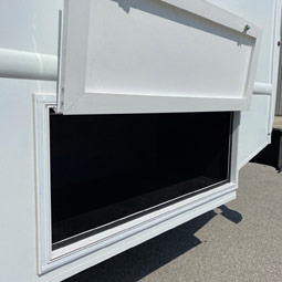 Exterior lockable storage compartment