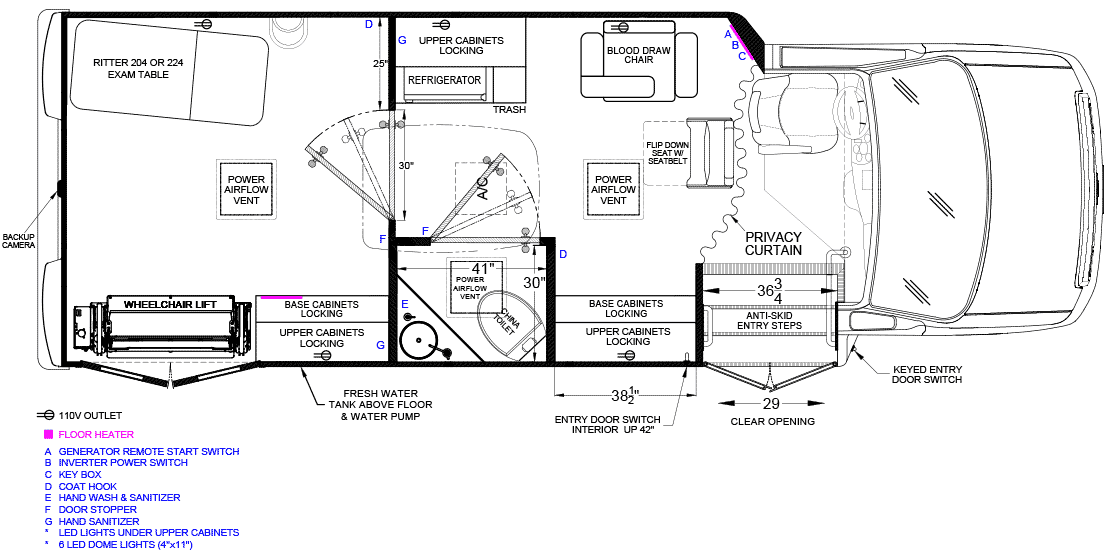 One Exam Room with Blood Draw Floorplan ADA